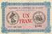 Billet de la Chambre de Commerce de Belfort - 1 franc - délibération du 18 août 1915 - série AE 130