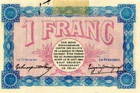 Billet de la Chambre de Commerce de Belfort - 1 franc - délibération du 18 août 1915