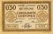 Billet de la Chambre de Commerce de Béthune - 50 centimes - 4 octobre 1915 - série 37