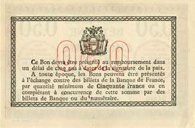 Billet de la Chambre de Commerce de Béthune - 50 centimes - 4 octobre 1915 - spécimen