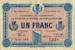 Billet de la Chambre de Commerce de Chalon-sur-Saône, Autun & Louhans - 1 franc - délibération du 10 octobre 1916