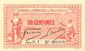 Billet de la Chambre de Commerce de Philippeville - 1 franc avec filigrane Abeilles