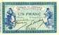 Billet de la Chambre de Commerce de Philippeville - 1 franc - délibération du 10 novembre 1914 - valeur en lettre au verso + nom d'imprimeur
