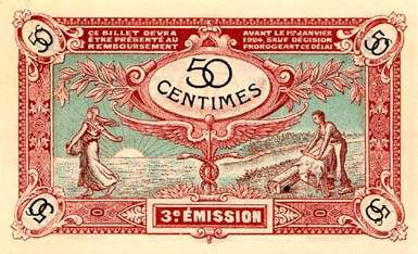 Billet de la Chambre de Commerce des Deux-Sèvres (Niort) - 50 centimes - délibération du 13 novembre 1920 - 3ème émission
