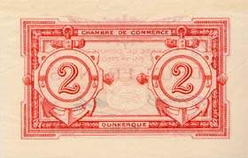 Billet de la Chambre de Commerce de Dunkerque - 2 francs - n°024,062