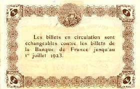 Billet de la Chambre de Commerce d'Epinal - 1 franc - délibération du 29 mai 1920 - numérotation noire