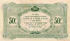 Billet de la Chambre de Commerce d'Eure-et-Loir (Chartres) - 50 centimes - 2ème émission - avril 1917