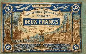 Billet de la Chambre de Commerce de Fécamp - 2 francs - émission 1920 - n° 016,305 - face
