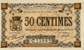 Billet de la Chambre de Commerce de Granville - 50 centimes - dlibration du 19 juillet 1915 - chiffres de 4 mm