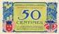 Billet de la Chambre de Commerce de Grenoble - 50 centimes avec nom du graveur et avec liseré blanc - série D-O