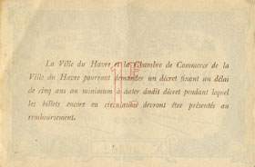 Billet de la Ville du Havre et Chambre de Commerce du Havre - 1 franc - 1916 - numéro 130402