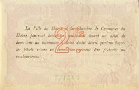 Billet de la Ville du Havre et Chambre de Commerce du Havre - 2 francs - 1917 - émission de remplacement - n°343133