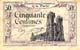 Billet des Chambres de Commerce de la Marne (Reims et Châlons-sur-Marne) - 50 centimes - remboursable jusqu'au 1er janvier 1926