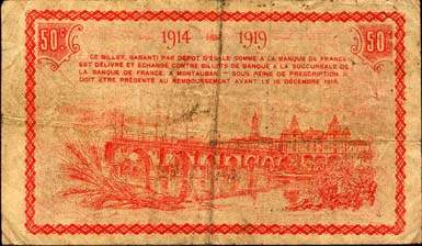 Billet de la Chambre de Commerce de Montauban - 50 centimes - dlibration du 20 novembre 1914 - n107452