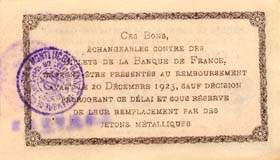Billet de la Chambre de Commerce de Montluçon - Gannat - 50 centimes - délibération du 18 janvier 1921