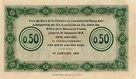 Billet de la Chambre de Commerce de Nancy - 50 centimes - 1er janvier 1916 - série OOO