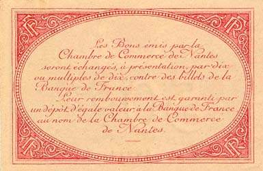 Billet de la Chambre de Commerce de Nantes - 50 centimes - sans date de remboursement - avec lettre de série A