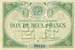 Billet de la Chambre de Commerce de Nantes - 2 francs - sans date de remboursement - avec lettre de série B