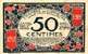 Billet de la Chambre de Commerce de Nice et Alpes-Maritimes - 50 centimes - décision ministérielle du 25 avril 1917 - sans timbre sec