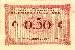 Billet de la Chambre de Commerce de Paris - 50 centimes - délibération du 10 mars 1920 - type 1 avec tête de femme casquée - série A.19 - n°018302