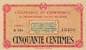 Billet des Chambres de Commerce du dpartement du Puy-de-Dme - 50 centimes - remboursable jusqu'au 1er janvier 1920 - srie K - petits caractres