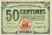 Billet de la Chambre de Commerce de Rochefort-sur-Mer - 50 centimes - délibération du 28 octobre 1915 - 1ère série - spécimene