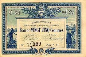 Billet de la Chambre de Commerce de La Roche-sur-Yon & de la Vendée - 25 centimes - émission de 1916 - série G