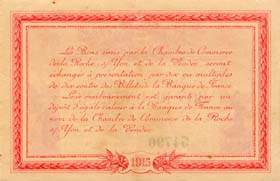 Billet de la Chambre de Commerce de La Roche-sur-Yon & de la Vendée - 1 franc - émission de 1915 - série B