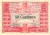Billet de la Chambre de Commerce de Saint-Dié - 50 centimes - délibération du 1er avril 1920 - Emission 1920