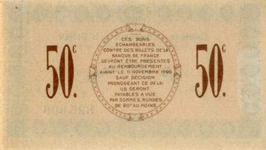 Billet de la Chambre de Commerce de Saint-Dizier - 50 centimes - dlibration du du 17 avril 1916 - n 825,606