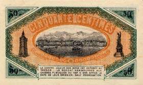 Billet de la Chambre de Commerce de Toulon & du Var - 50 centimes - délibération du 12 février 1917 - 3ème émission