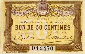 Billet de la Chambre de Commerce du Trport - 50 centimes - quatrime mission