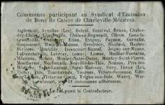 Bon de 50 centimes - Série J - numéro 19003 du Syndicat d'émission des Bons de Caisse constitué le 11 mars 1916 - 51 communes - dos