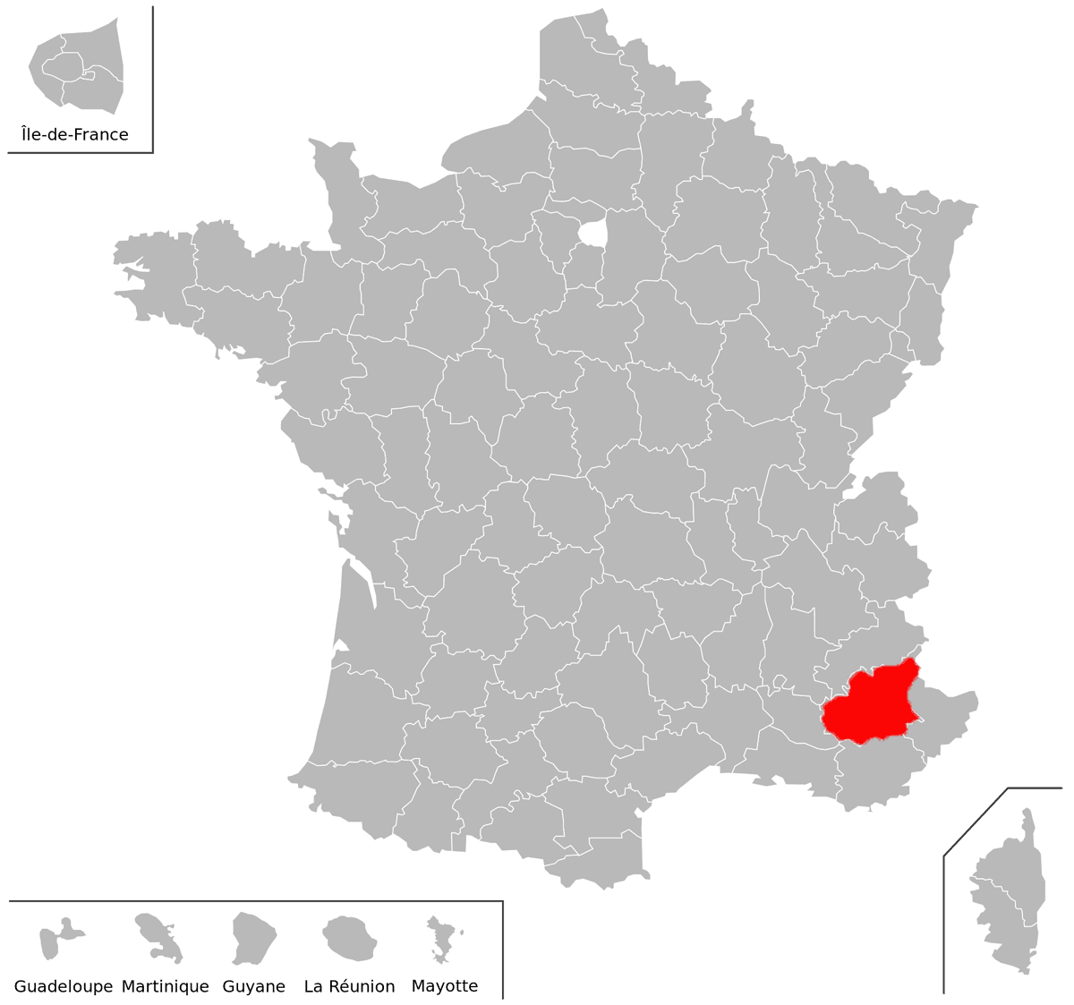 Emplacement du dpartement des Alpes-de-Haute-Provence (04) en grand format