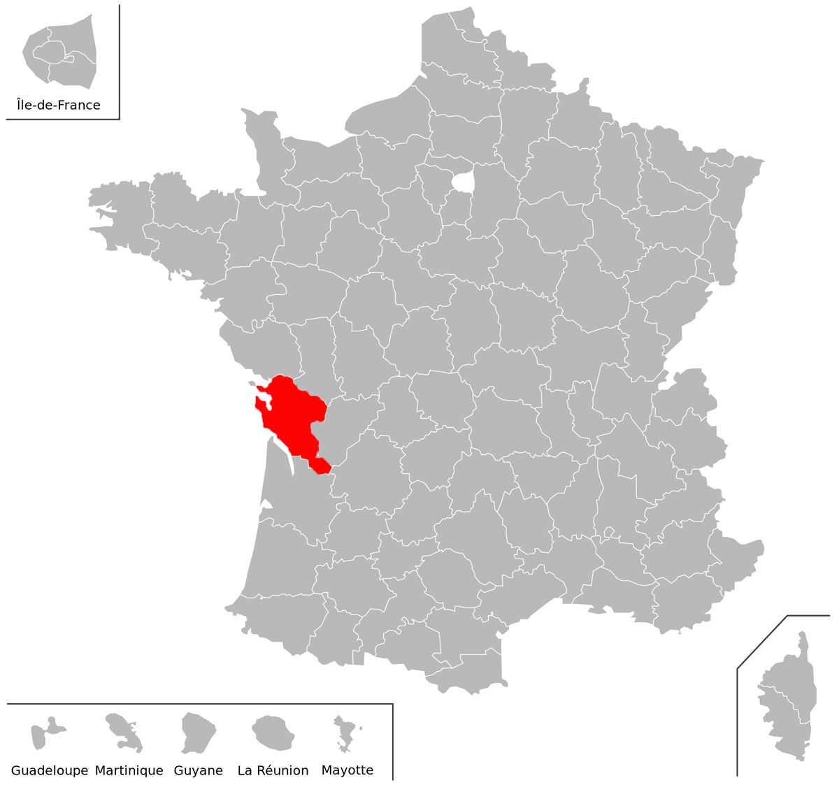 Emplacement du dpartement de Charente-Maritime (17) en grand format