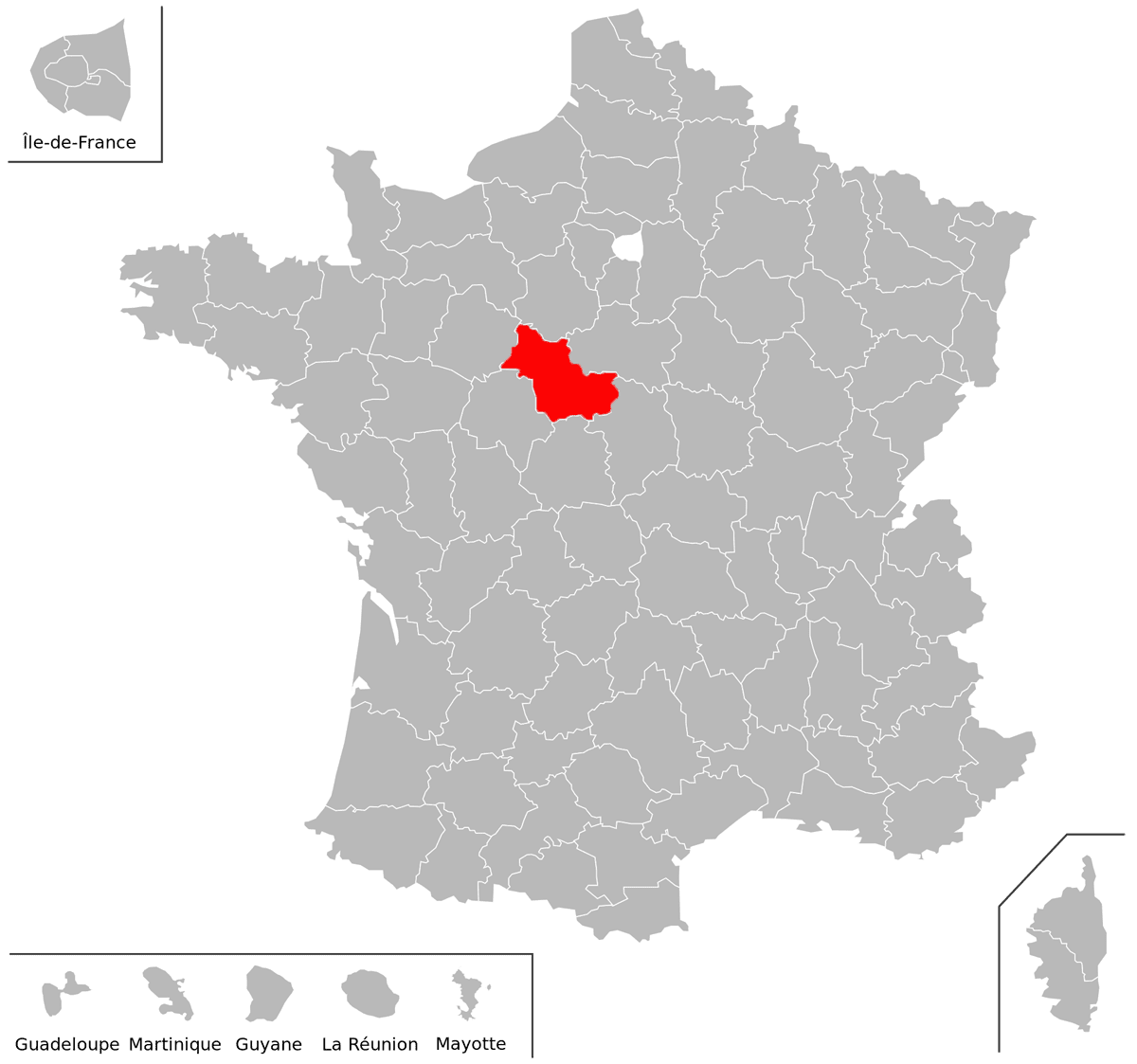 Emplacement du dpartement du Loir-et-Cher (41) en grand format