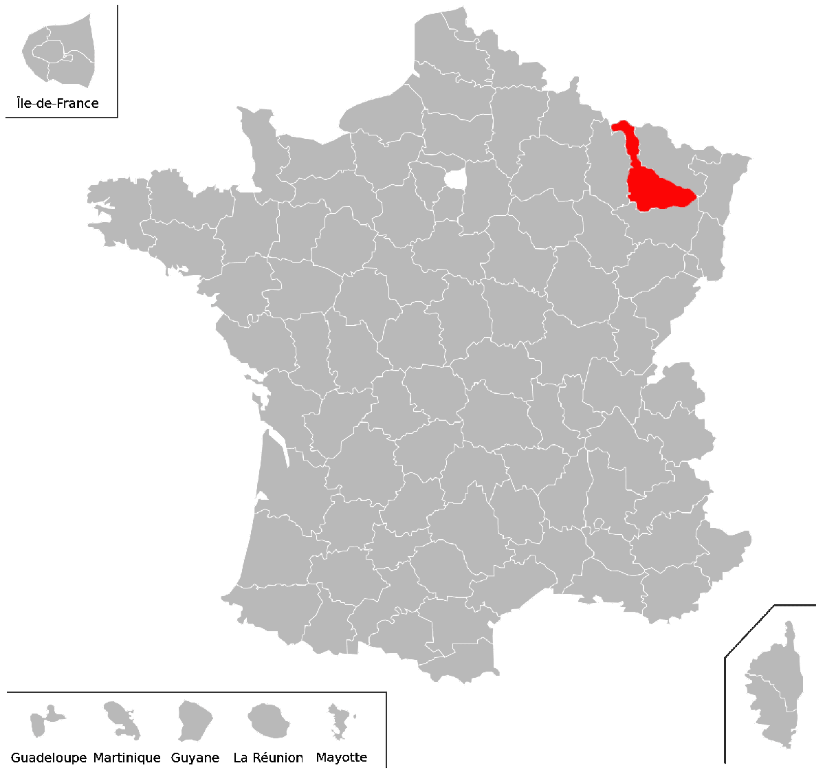 Emplacement du dpartement de Meurthe-et-Moselle (54) en grand format