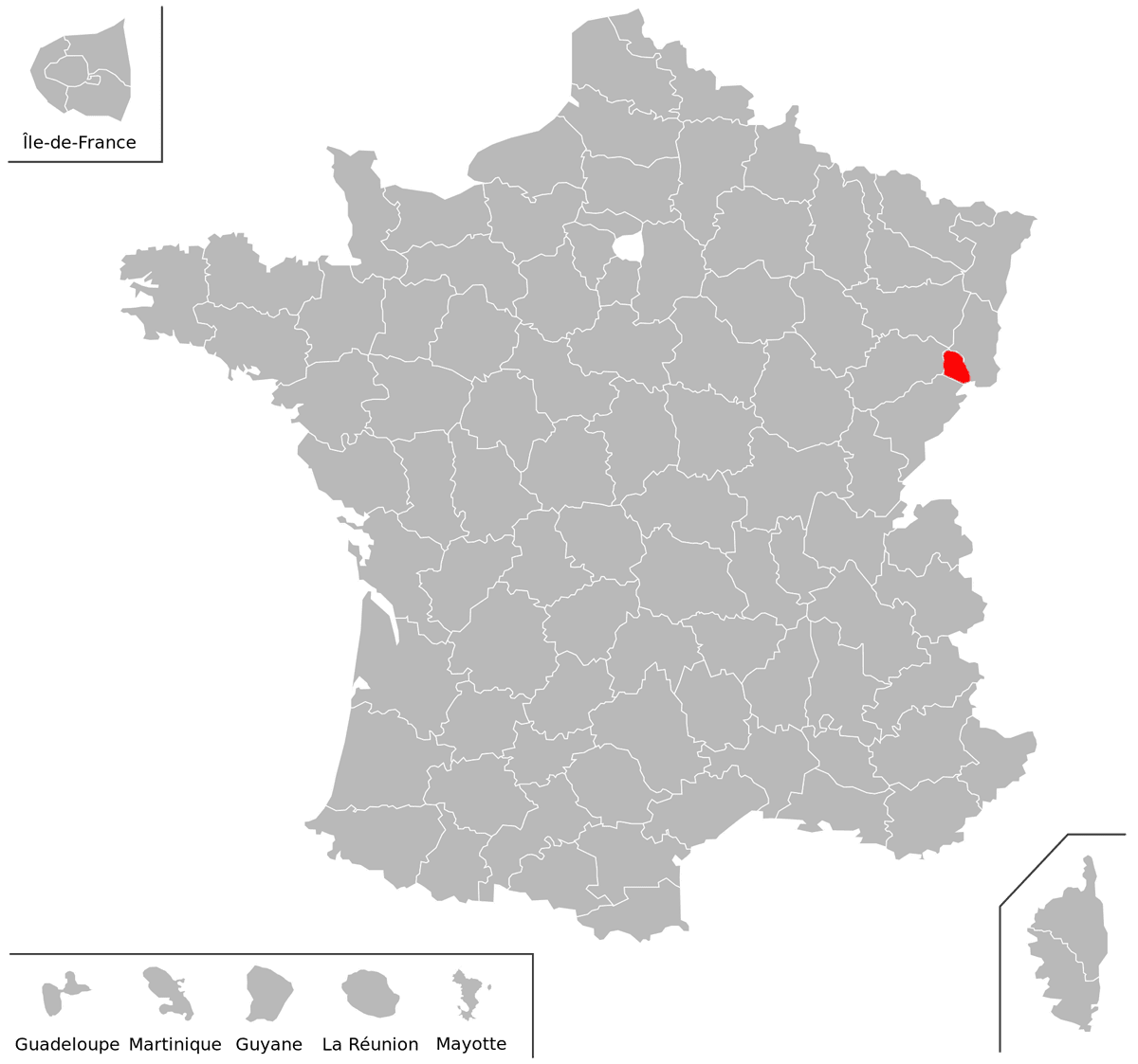 Emplacement du dpartement du Territoire-de-Belfort (90) en grand format