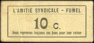 Bon de L'Amitié Syndicale de Fumel - 10 centimes - Fumel (Lot-et-Garonne - 47) - face