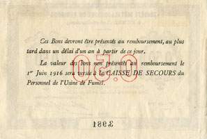 Bon de la Société Métallurgique du Périgord - 50 centimes - Fumel (Lot-et-Garonne - 47) - dos