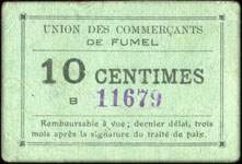 Bon de L'Union des Commerçants de Fumel - 10 centimes - Fumel (Lot-et-Garonne - 47) - face