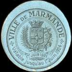 Bon de 5 centimes - 1er juin 1921 - Ville de Marmande - Union du Commerce Marmandais - Marmande (Lot-et-Garonne - 47) - face