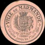 Bon de 10 centimes - 1er juin 1921 - Ville de Marmande - Union du Commerce Marmandais - Marmande (Lot-et-Garonne - 47) - face