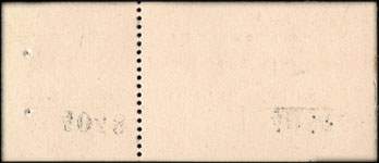 Bon de nécessité de Moulins - O. P. G. (Officiers Prisonniers de Guerre) - C. M. N° 38 823 P. G. du 15 Mai 1916 - n° 4047 - 1 franc (avec talon) - dos