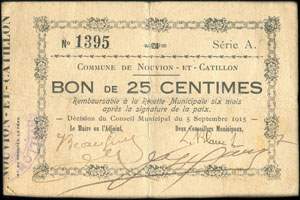 Bon de 25 centimes - Commune de Nouvion-et-Catillon