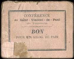 Bon pour 1 kilog. de pain - Conférence de Saint-Vincent-de-Paul de Pamiers (Ariège - 09) - face