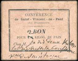 Bon pour 2 kilogs. de pain - Conférence de Saint-Vincent-de-Paul de Pamiers (Ariège - 09) - face