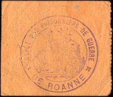 Bon de 1 franc - n� 17,364 - 13me R�gion - Prisonniers de Guerre - Roanne (Loire - 42) - dos