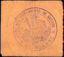 Bon de 1 franc - n� 17,941 - 13me R�gion - Prisonniers de Guerre - Roanne (Loire - 42) - dos