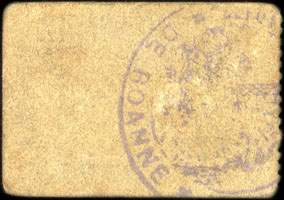 Bon de 1 franc - n� 14936 - 13e R�gion - Prisonniers de Guerre - Cre Mlle N� 38 823 P. G. du 15 Mai 1916 - Roanne (Loire - 42) - dos